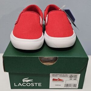 Lacoste Kids Red Slip-On Shoes